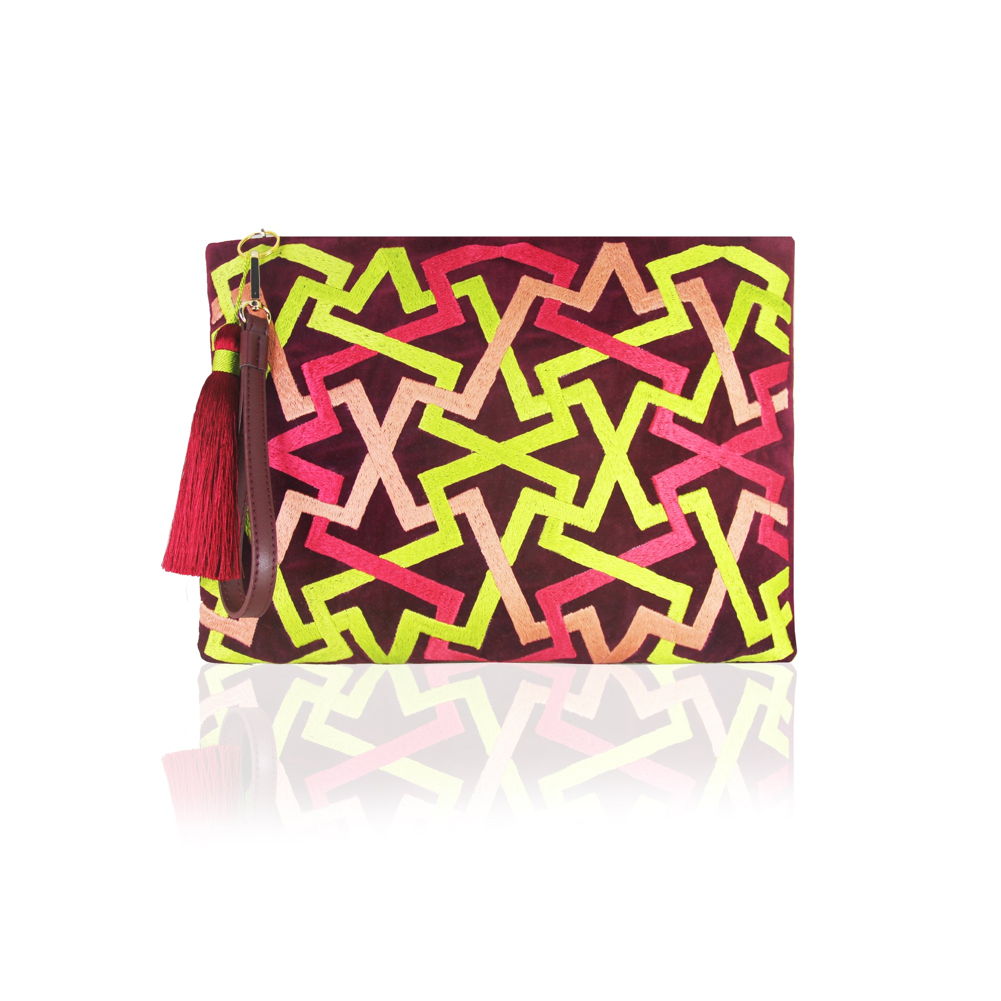 Oriental ZigZag Vibrant Clutch