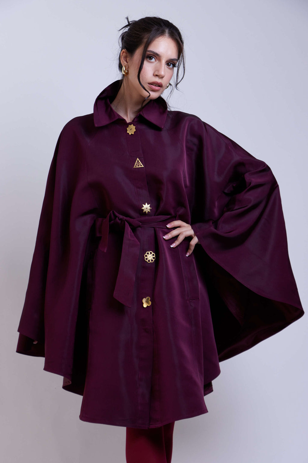 Marilyne Coat -Wine Red