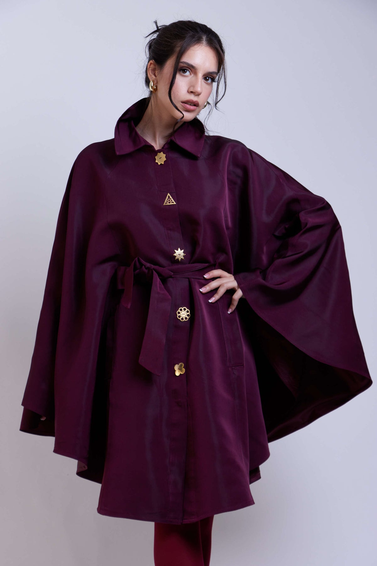 Marilyne Coat -Wine Red