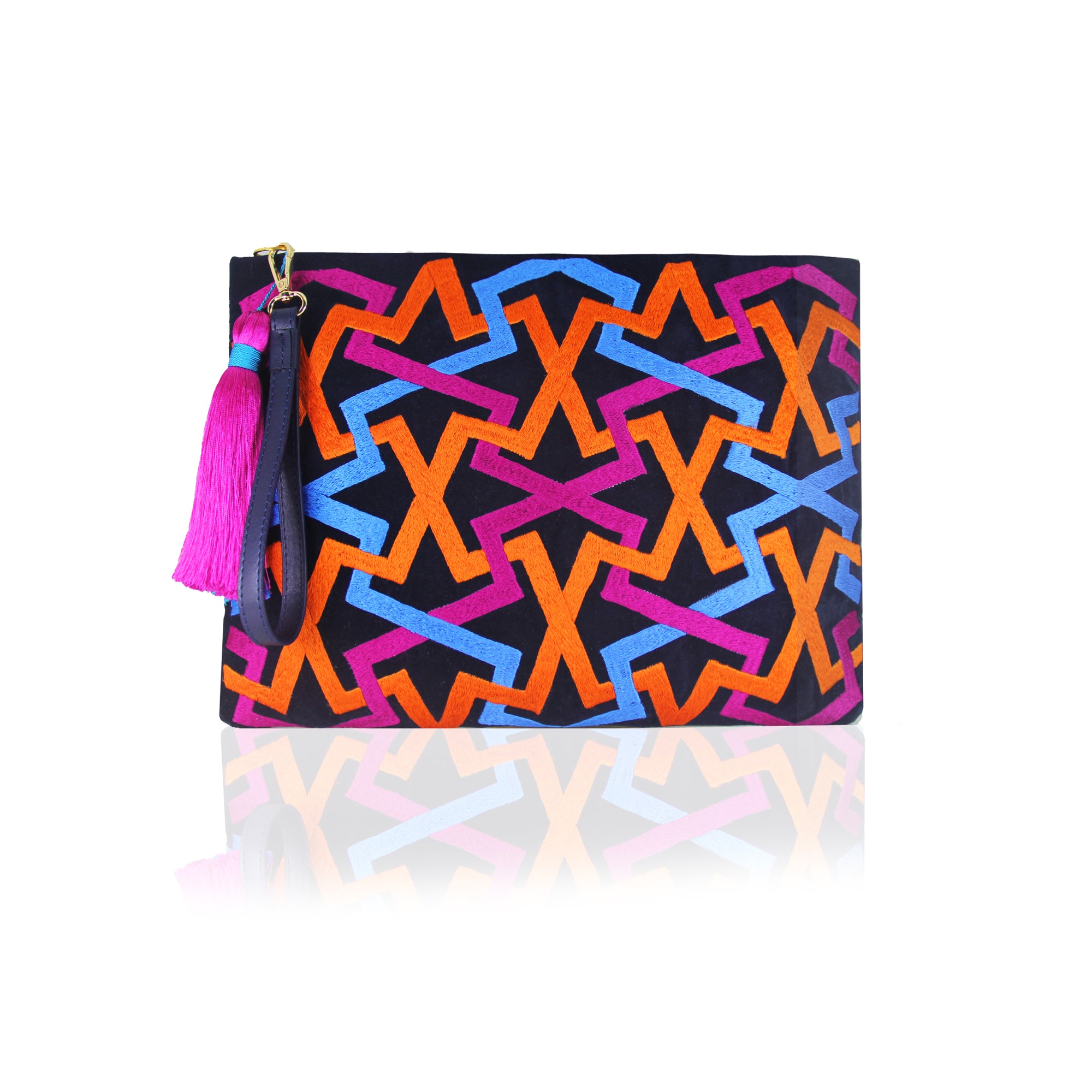 Oriental ZigZag Vibrant Clutch